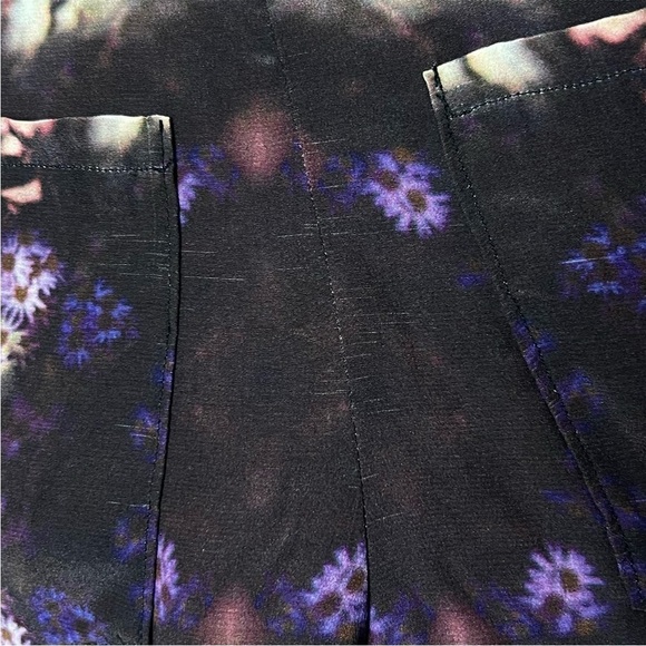 COLLINA STRADA Silk Crepe Kaleidoscope Floral Print Hip Cutout Slim Leg Pants M - Picture 7 of 7